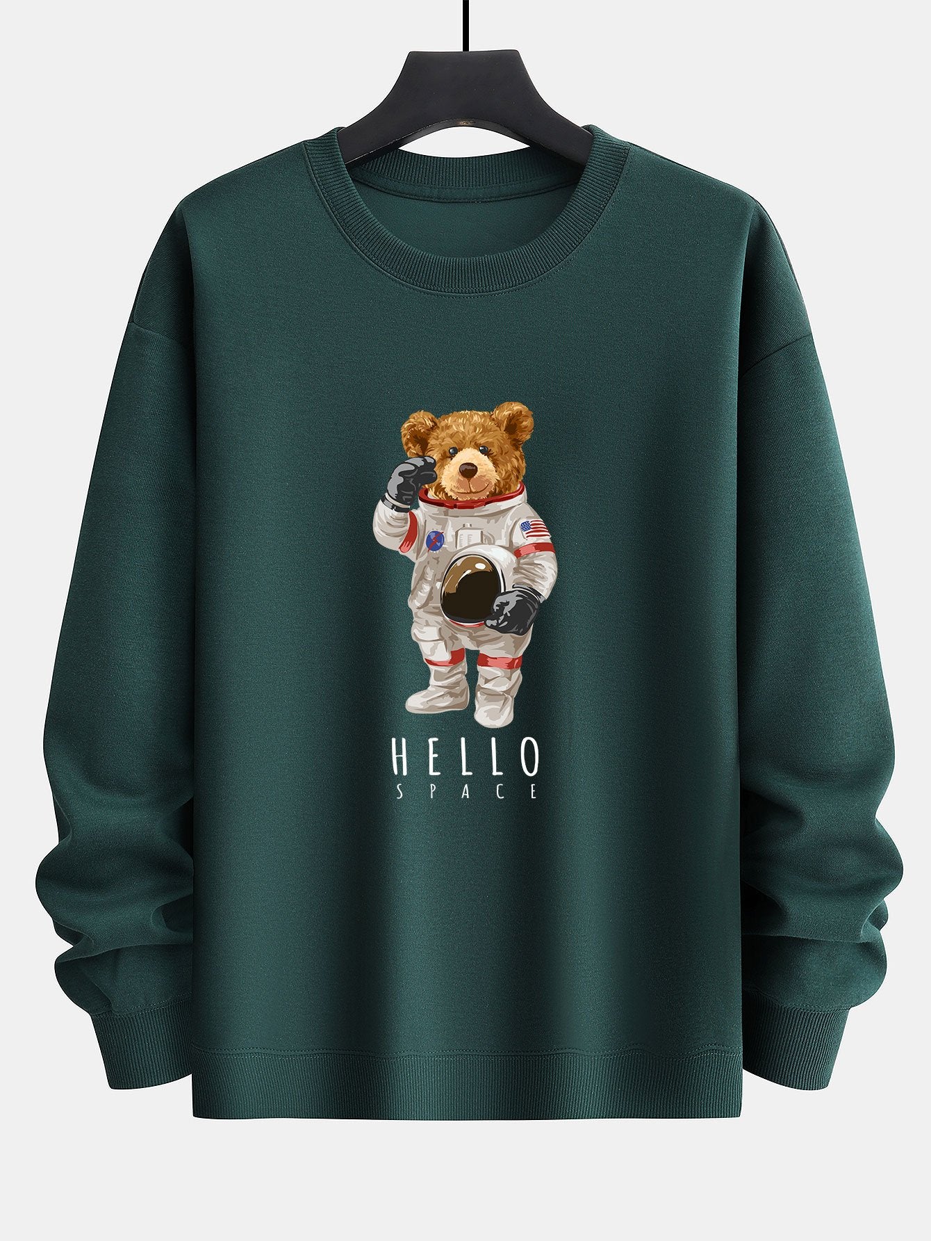 Astronaut Bear Print Relax Fit Sweatshirt