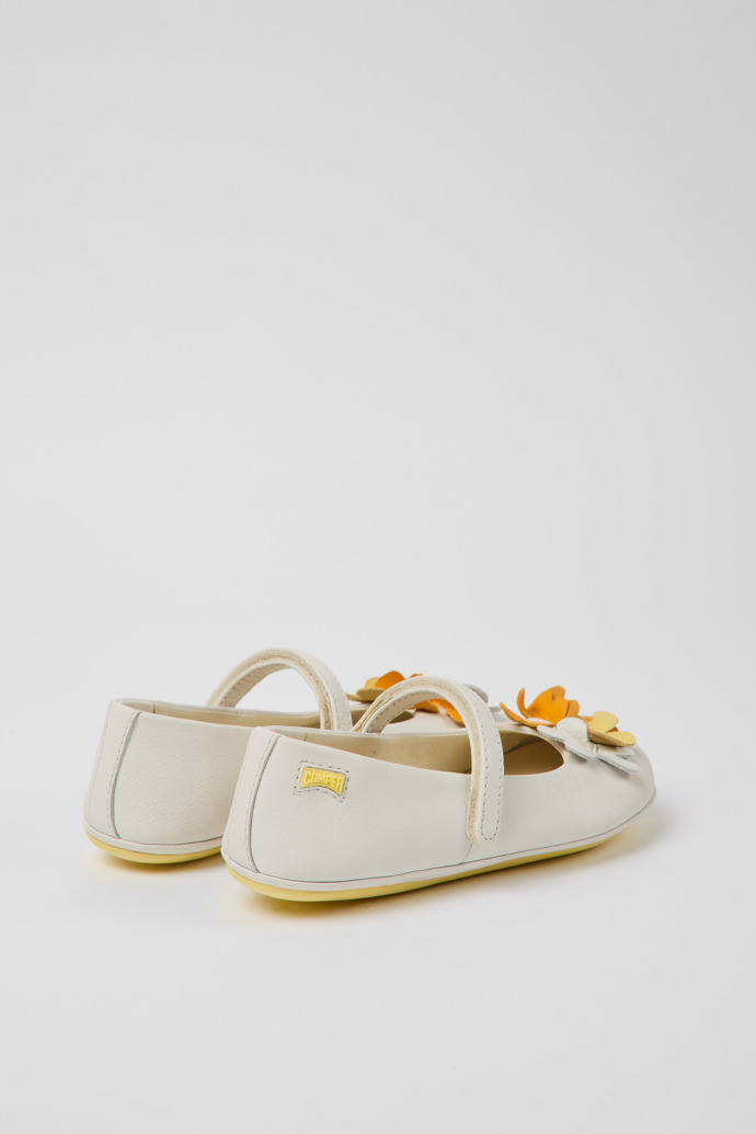 Twins Boys White Leather Ballerina Flats