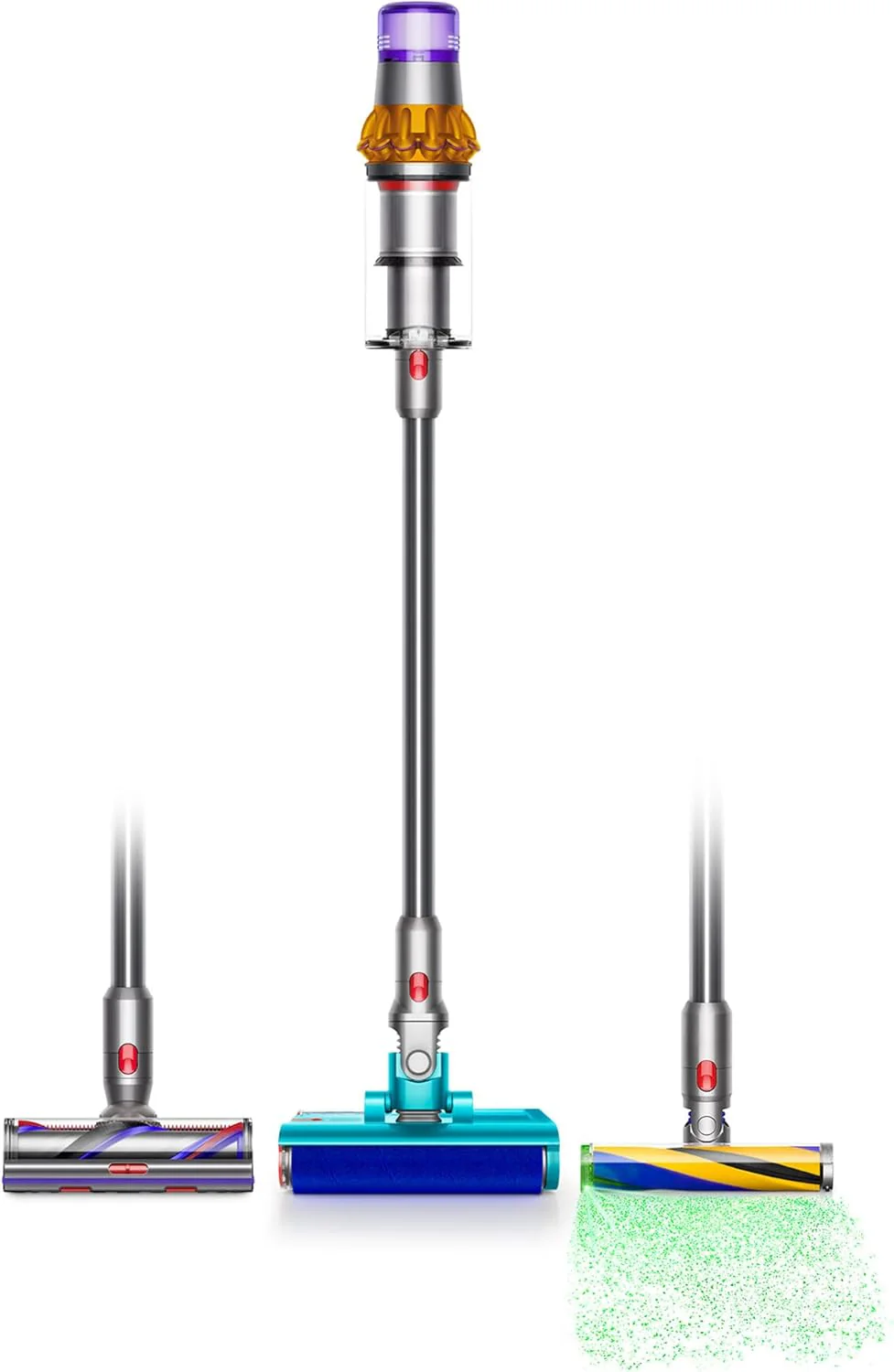 Dyson V15 Detect Plus Cordless Vacuum, Illumination Reveals dust, 240AW, 3 Power Modes, Up to 60 Minutes,² Deep Cleans Hard Floors and Carpets, Detangles pet Hair, Converts to Handheld