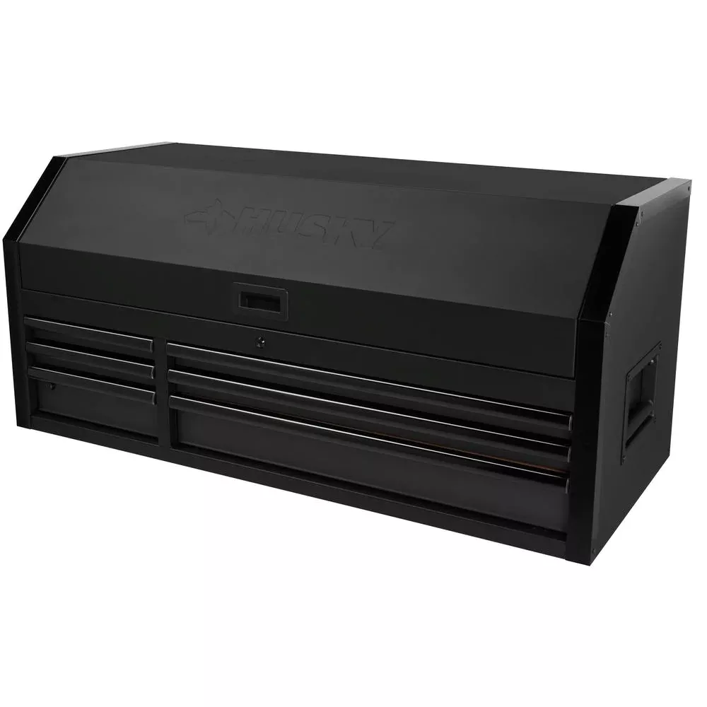 INDUSTRIE 52 IN. W X 21.5 IN. D 6-DRAWER MATTE BLACK TOP TOOL mit PULL-OUT WORK SURFACE und LED LIGHT