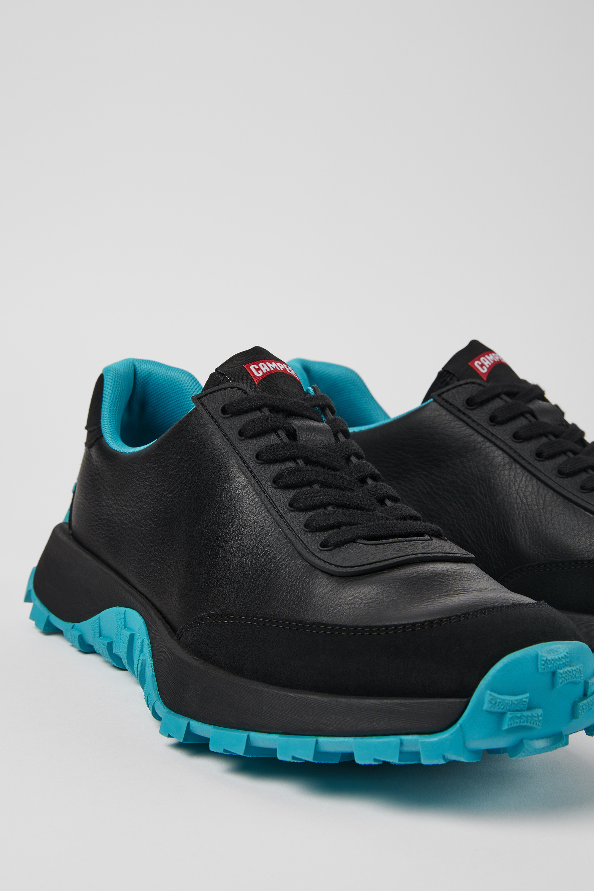 Drift Trail VIBRAM - Black Leather and Nubuck Sneakers for Men