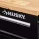 62 IN W 14-DRAWER, DEEP TOOL CHEST MOBILE WORKBENCH in GLOSS BLACK MIT SOLID WOOD TOP