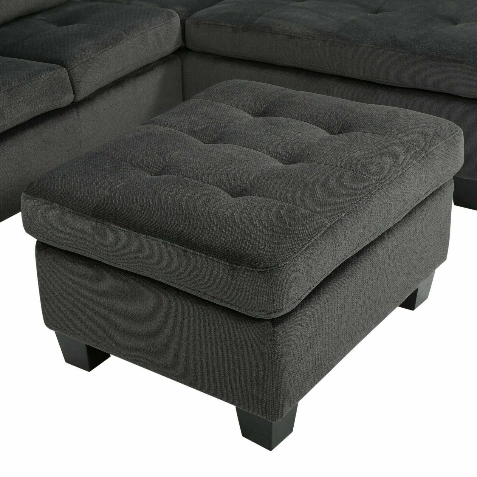 Gotham 3-Piece Charcoal Fabric Sectional Sofa Set