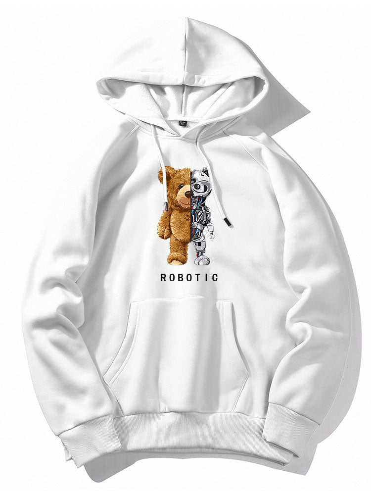 Robot Bear Graphic Hoodies