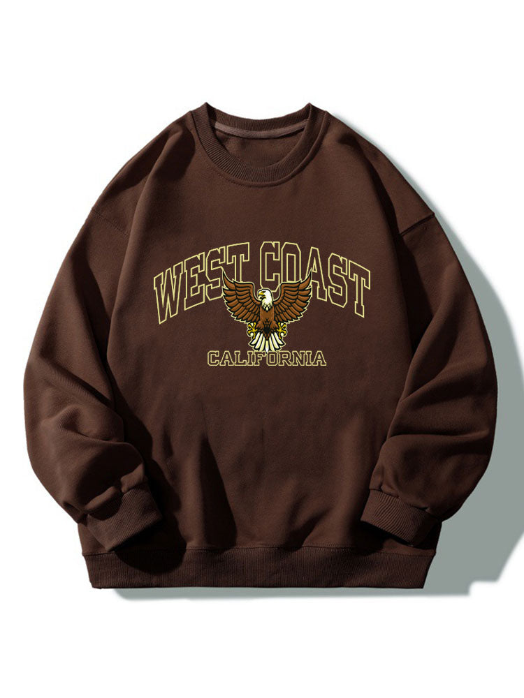 West Coast Eagle Print Relaxed Sweatshirt