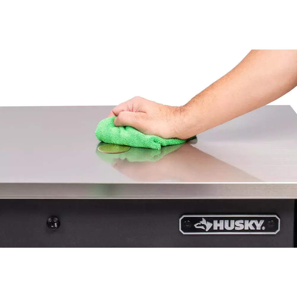 W 11-DRAWER, DEEP TOOL CHEST MOBILE WORKBENCH IN MATTE BLACK MIT FLIP-TOP STAINLESS STEEL TOP