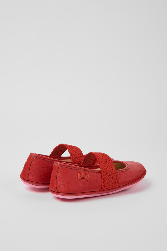 Red leather ballerinas for children