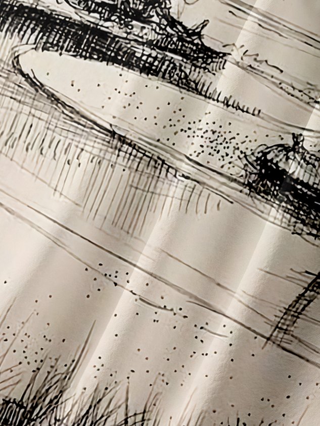 Coconut Tree Chest Pocket Short Sleeve Hawaiian Shirt